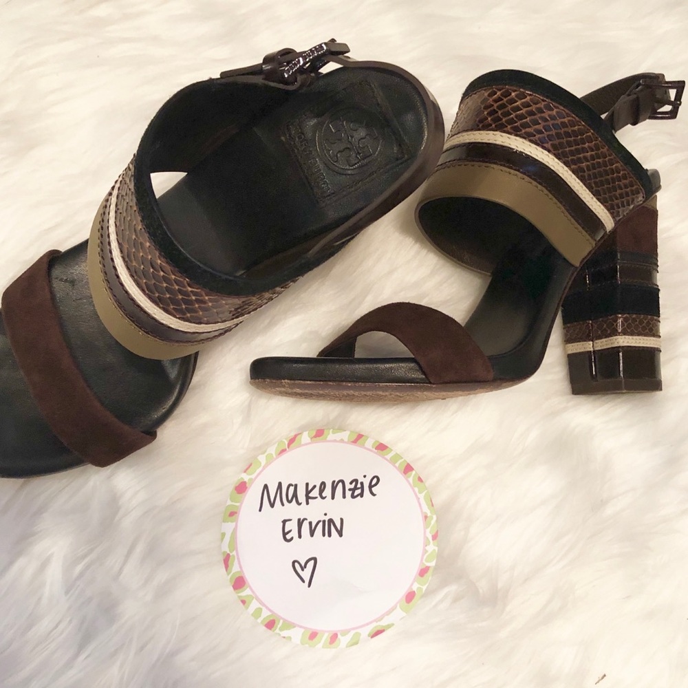 Tory Burch Brown and Black Heels